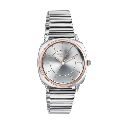 Image of Sonata Golden Hour Quartz Silver Rectangular Dial Men's Watch | Stainless Steel Material | Multi Color Band - SP80117KM01