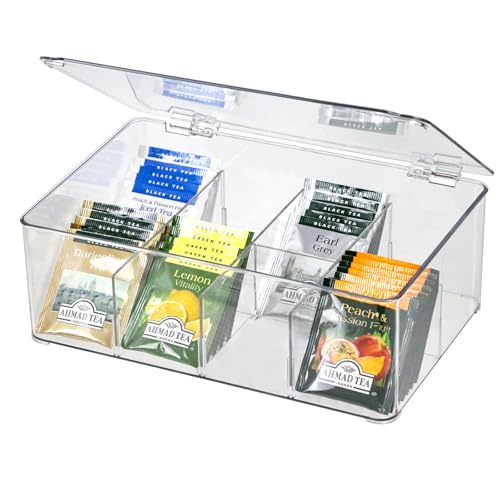 ZEXALOR Clear Tea Bag Organizer, Dresser Organizers Drawer Organzier Storage Container with...