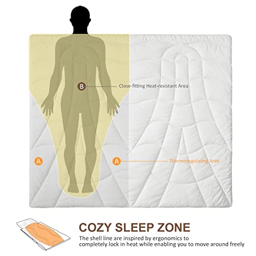 Oaken-Cat Down Alternative Comforter, All Seasons Ergonomic Full/Queen Bed Comforter - Ultra-Soft Plush Cloud Fluffy Microfiber Quilted Medium Warm Duvet Insert, White #TOP7