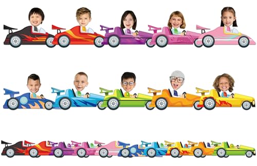Image of gisgfim 80Pcs Racing Car Cutouts Race Car Decorations Bulletin Board Auto Paper Cut-Outs Classroom Decor for Boy Girl DIY Craft Photo Wall Kindergarten Preschool Back to School Party Favor Supply