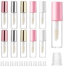10 Pcs Lip Gloss Tubes Empty with Brush 1.2 ml Clear Plastic Lip Gloss Containers Empty Refillable Lips Glosses Tubes for Different Samples Travel Split Charging DIY Makeup