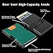 Minimalist Mens Card Holder Wallet, RFID Blocking Slim Smart Pop Up Aluminum Wallet,Holds 12+ Cards,Expandable Compact Plate,Cash Strap/Money Clip (Forest Green)