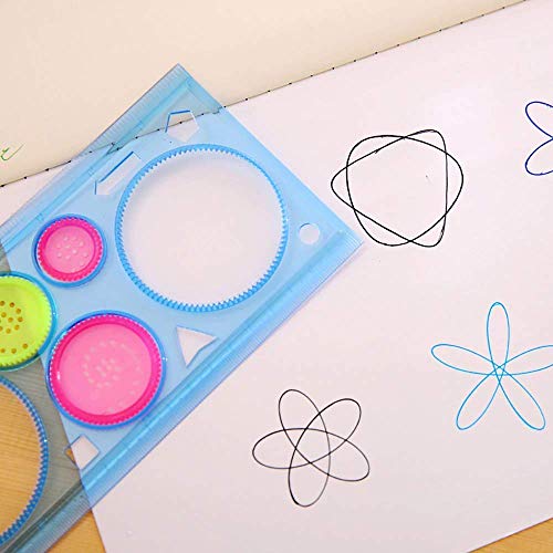 Image of Crackles Creative Gift Designer Spiral Spirograph Geometric Ruler Drafting Tools Art& Craft Sets School Stationery Return Gift for Children Kids Students Birthday Drawing Toys - Pack of 10