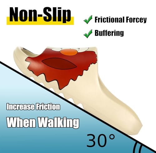 Men Women Cloud Cushion Slides EVA Pillow Slippers Cute Cartoon Print Non-Slip Shower Sandals Open Toe for Bathroom House Spa Gym Home Soft Comfy Shoes4