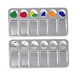 Honbay 2PCS Rectangle Metal Paint Mixing Palette Artist Paint Tray DIY Craft Professional Art Painting