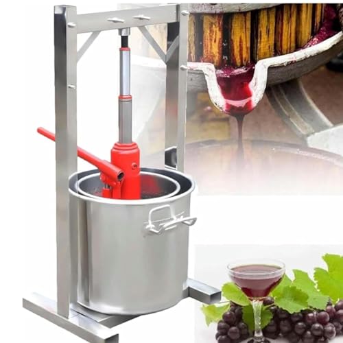 Prensa hidráulica de frutas para manzana, uva, zumo de bayas, acero inoxidable, fácil de limpiar con cubo de filtro