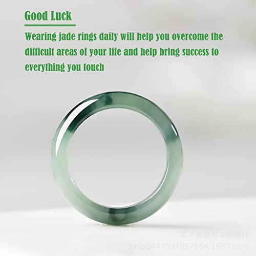 Bjimidti 100% Genuine Burma Jade Band Ring, Natural A Grade Green Jade Rings For Women thumb #2