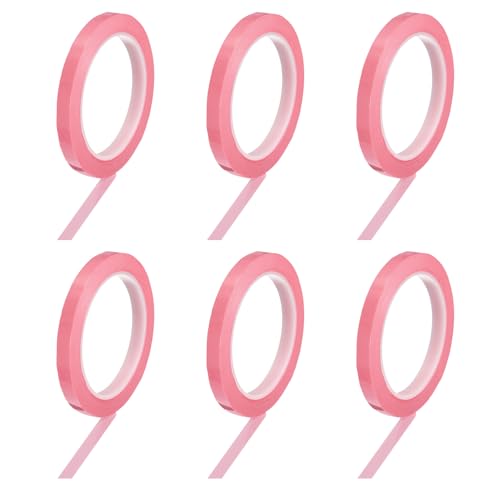 Cinta de identificación para instrumentos PATIKIL rosa, 6 rollos de cinta adhesiva PET