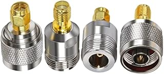 TUOLNK SMA to N Adapter Kit N Male/Female to SMA Male/Female Connector Kit 4 Types for Wi-Fi Antenna/Extension Cable/Telecom SMA to N-type Coaxial Connector Kit