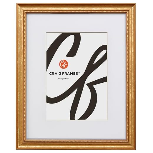 Craig Frames 314GD 8 x 10 Inch Ornate Gold Picture Frame Matted to Display a 5 x 7 Inch Photo