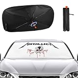 メタリカ METALLICA 車用サンシェード フロント 傘型 遮光 遮熱 UVカット 傘柄が曲がる 360°回転可能 紫外線遮蔽 取付簡単 内装劣化防止 プライバシー保護 日焼け対策 仮眠 車パラソル 収納便利