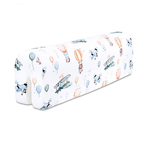 Bettkantenschutz für Kinderbetten 90 cm - Schutz für Bettrahmen Baby Bett rausfallschutz für boxspringbett bettgitter mit Minky Bezug Kantenschutz Kinder Babybett Luftball