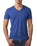 Next Level Men's Short Sleeve V neck Pocket Soft T-Shirt, XX-Large, Royal