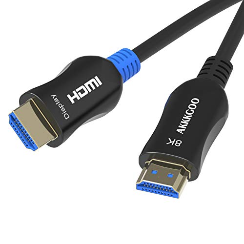 Akkkgoo 8K Fiber Optic Hdmi Cable 50Ft, Support 8K@60Hz, 4K@120Hz, 48Gbps, Dynamic Hdr, 3D, Earc, Dolby Vision, Hdcp2.2, 4:4:4, Compatible With Pc Ps4 Settop Box Hdtv Projector (50Ft/15M) #TOP8