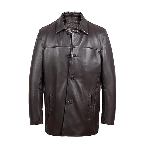 REED EST. 1950 Men's Jacket Genuine Lambskin Leather Four Button Car Coat