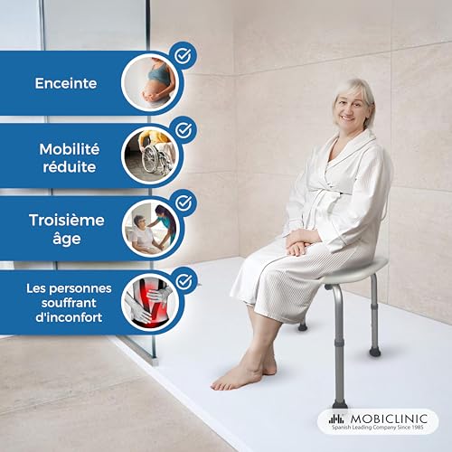Siège de douche Marisma Mobiclinic contre les risques de chute