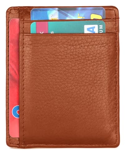 Image of WildHorn Leather Card Holder for Men & Women (Orange)