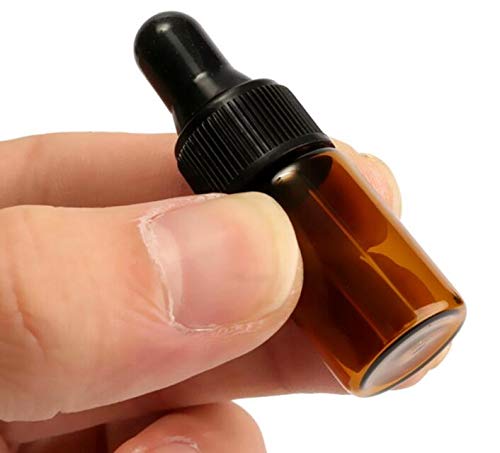 Lot de 6 petites bouteilles compte-gouttes en verre de 3 ml pour huile essentielle vides pour les voyages, les parfums, les cosmétiques, les pipettes, les flacons, les flacons