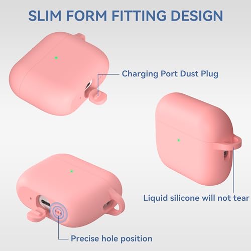 Image of Meliya for AirPods Pro 3 Case 2025 with Cleaner Kit, Soft Silicone Protective Case for Apple AirPods Pro 3rd Generation with Keychain & Lanyard for Women Men (Pink, Airpods Pro 3 2025)