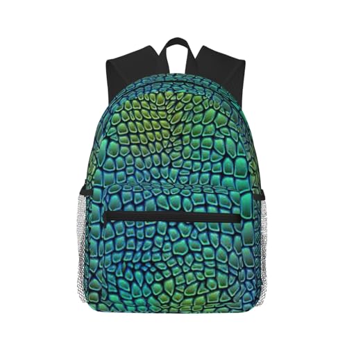 Sac à dos imperméable décontracté à motif alligator résistant à l'eau