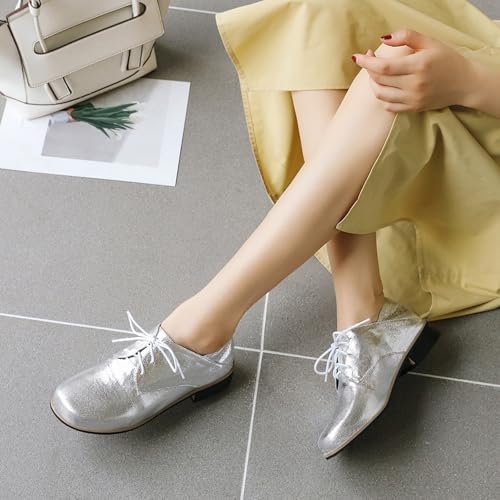 Gicoiz Low Heel Oxfords Derby Womens Round Toe Formal Work Shoes4