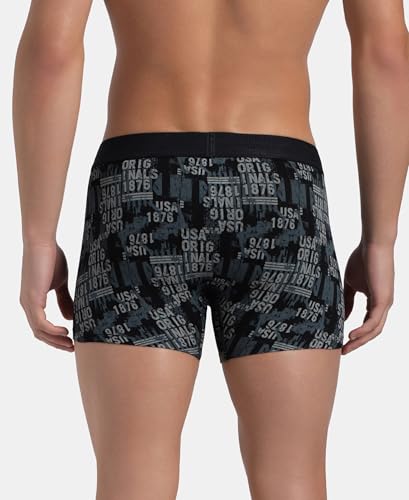 Image of Jockey US63 Men's Super Combed Cotton Elastane Stretch Printed Trunk with Ultrasoft Waistband