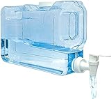 👍🏻 [ÚTIL Y MUY PRÁCTICO]: Dispone de un grifo para facilitar su consumo y un tapón en la zona superior para su rellenado. Igualmente, dispone de doble asa ergonómica que facilita su manipulado y rellenado.