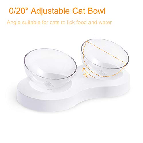 Laifug Elevated Double Cat Dog Food Water Bowls,Tilted Pet Raised Bowls with Stand for Cats and Small Dogs,Food Grade… - Image 4