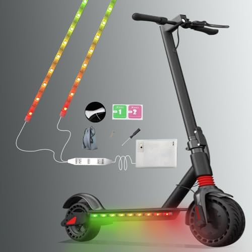 2 Strip Electric LED Bicycle Scooter Lights Night Cycling Colorful Lamp Waterproof Safety Skateboard Scooter Lights