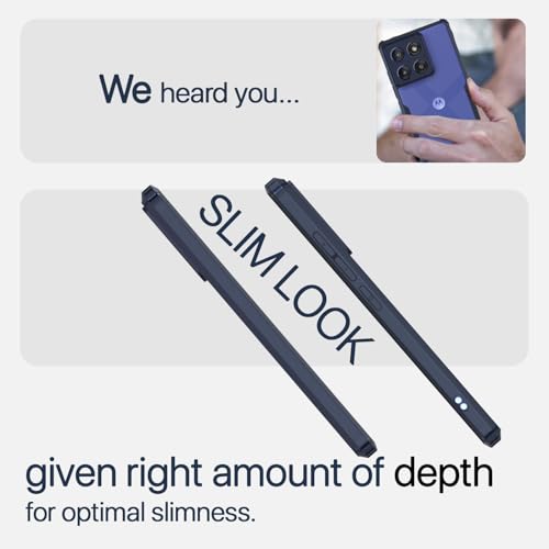 Image of Pikkme Back Cover for Moto Edge 60 Stylus 5G | Ultra Hyrbid | Full Camera Protection | Raised Edge | Crystal Clear Transparent Bumper Case (Blue)