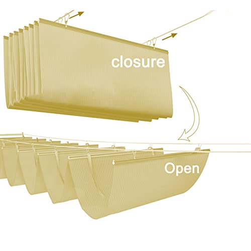 Voile d'ombrage blanche pour pergola 1,7x5m extensible ondulée