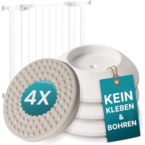 MOVOJA-MED 4 STK Wandschutz Treppengitter - Ohne Kleben & Bohren I Wandschutz Pads für Treppenschutzgitter Ohne Bohren I Elefantenfüße Türschutzgitter fur Türgitter Baby Kindertürengitter Babygitter