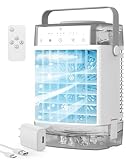 Portable Air Conditioners, Air Cooler with Remoter Evaporative Personal Mini AC, 3 Wind Speed, 2-4-8H Timer, 3 Modes, Colorful Night Light, Portable AC for Room, Car, Bedroom, Camping