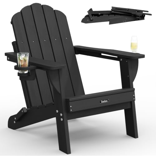Eesdom Folding Adirondack Chair, All-Weather HDPE...