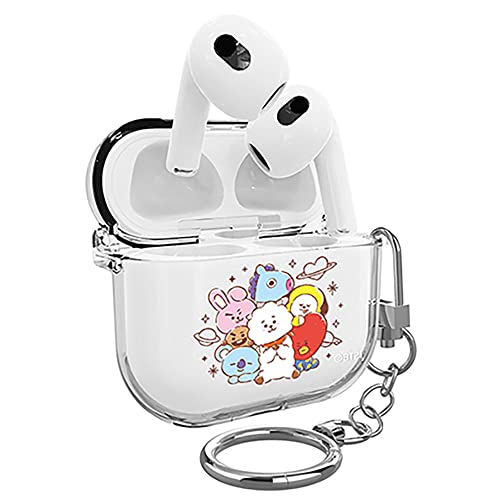 BT21 Capa fina transparente básica compatível com AirPods Pro Pro2 AirPods3 Buzz Live (AirPods 3ª geração)