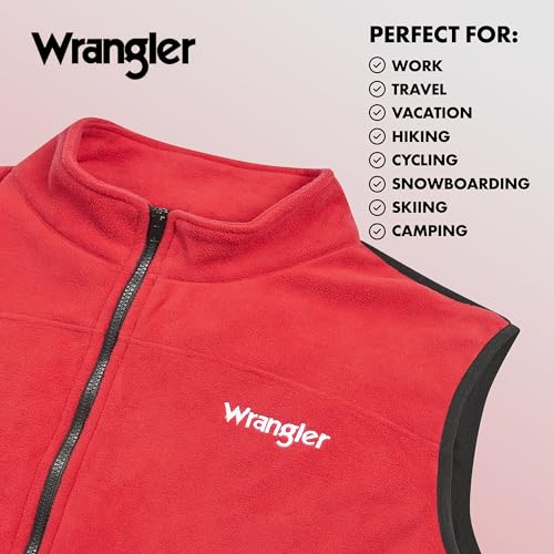 Wrangler Men's Big and Tall Polar Fleece Zip Up Sleeveless Vest4