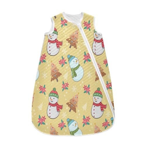 Kigai Christmas Snowmen Baby Sleep Sack Wearable Blanket Sleeping Bag 2-Way Zipper Soft Swaddle Transition Sack