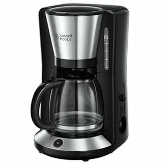 Russell Hobbs Macchina da Caffè Americano Programmabile con Timer 24h, Display LCD, Filtro Lavabile, Piastra Riscaldante, Funzione Stop-Goccia, Caraffa in Vetro 12 Tazze 1000 W – Adventure 24010-56