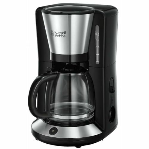 Russell Hobbs ekspres do kawy, sprawniejsze parzenie kawy, funkcja przerwania parzenia, funkcja podtrzymywania temperatury, szklany dzbanek, pojemność 1,25l, moc 1100W, czarny, Adventure 24010-56