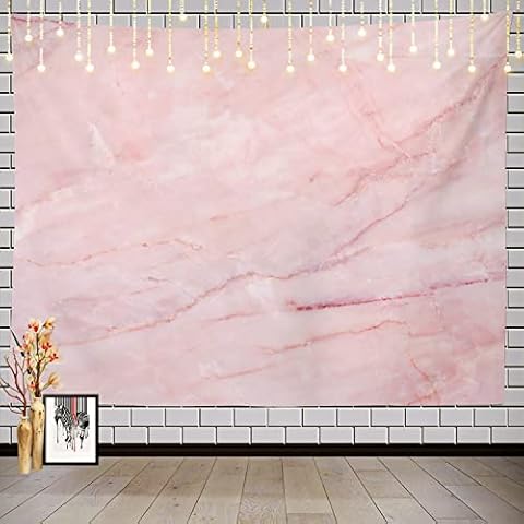 Batmerry Pink Marble Tapestry Wall Art Cover