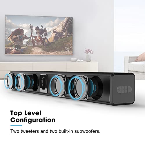 Bestisan 2.1 Channel 100Watt Sound bar, Soundbar with Built in Subwoofer Bluetooth 5.1 Surround Sound Systems (32Inches, DSP, HDMI-ARC, Remote Control, Bass Adjustable) - Thumbnail 2