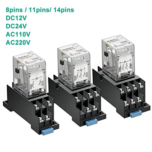 Relais 11 broches avec base de prise pour tension AC 110V - 3