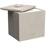 CLEAN SKIN CLUB Cement Box for 50 Disposable Clean Towels XL (Towels NOT Included), Concrete Container for Face Towelettes Bathroom Counter Storage, Cleansing Facial Dry Wipes - Taupe Stone