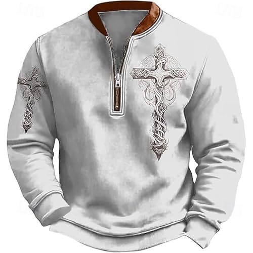 Sweat-shirt zippé sans capuche avec impression numérique haute définition