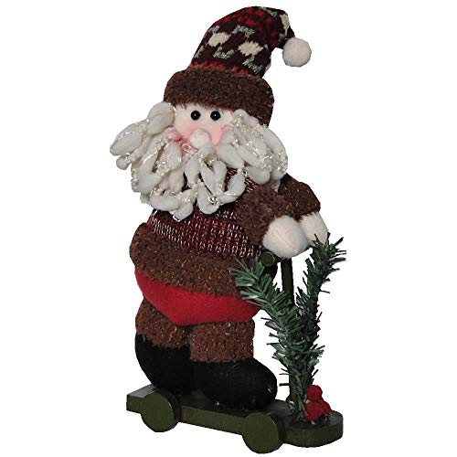Papai Noel de Luxo Pelúcia com Patinete com 31cm de Altura CBRN0487