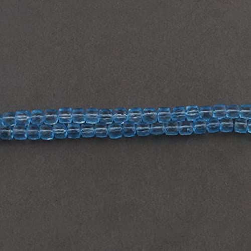 Briolettes cube bleu LKBEADS en quartz hydro facetté pour joaillerie fine