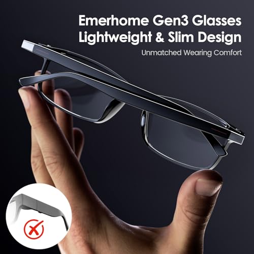 Gen3 AI Smart Glasses with Translation – 100+ Languages, Music, Hands-Free Calling, Replaceable Frames and Temples, UV & Blue Light Protection, Lightweight & Waterproof for Travel, Meetings Daily Use by Emerhome - Image 3