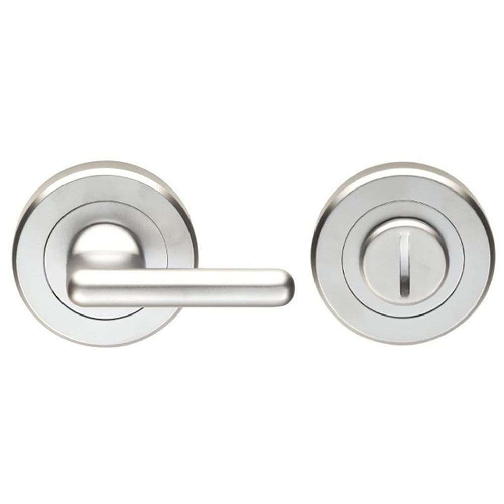 Disabled Lock and Release Handle - Concealed Fix- DDA Compliant- Polished Chrome | Locking Thumb Turn and Release Handle - Screwless Rose - for Use with Lever on Rose Door Handles