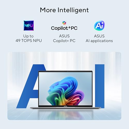 Image of ASUS Vivobook S14 Laptop (2026), Copilot+ PC, 14 inch 16:10 WUXGA OLED Display, Intel Core Ultra 7 355 Processor, Intel Graphics, 32GB RAM, 1TB SSD, WiFi 6, Windows 11 Home, Matte Gray, S3407AA-DS77