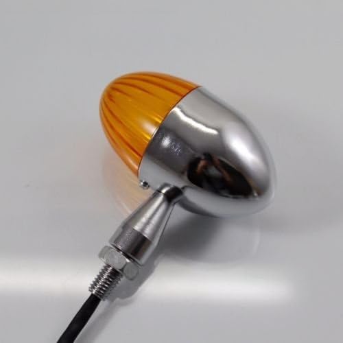 Bullet M10 10mm Turn Signals Light Lamp Indicator For Harley Cruiser Cafe Racer Chooper XL FL Bobber 1200 Suzuki Honda Kawasaki Yamaha CB GS VN XS Street Vintage Retro (Chrome/Amber)